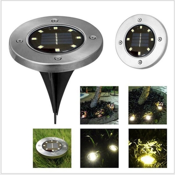 Ηλιακή υπόγεια LED λάμπα 8 LED για γκαζόν, εξωτερικός φωτισμός κήπου, διακοσμητικό φως αυλής με αισθητήρα φωτός