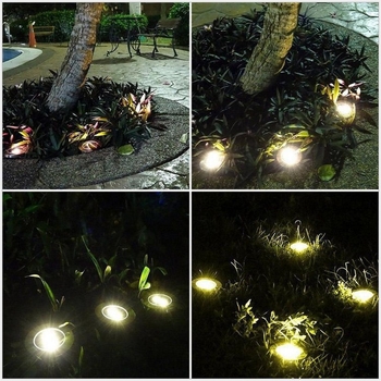 Ηλιακή υπόγεια LED λάμπα 8 LED για γκαζόν, εξωτερικός φωτισμός κήπου, διακοσμητικό φως αυλής με αισθητήρα φωτός