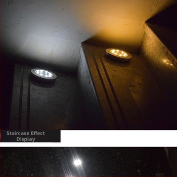 Solárna 8-LED podzemná lampa na trávnik, vonkajšie osvetlenie dvora, dekoratívne svetlo so senzorom svetla