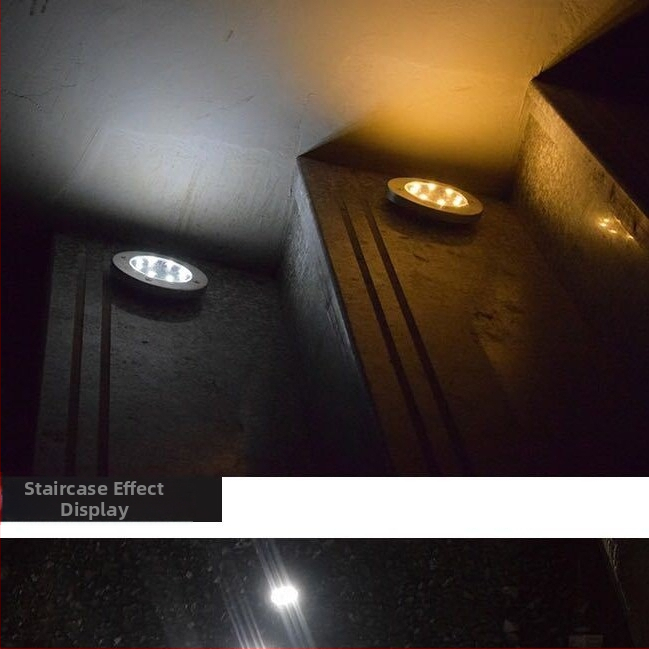 Solárna 8-LED podzemná lampa na trávnik, vonkajšie osvetlenie dvora, dekoratívne svetlo so senzorom svetla