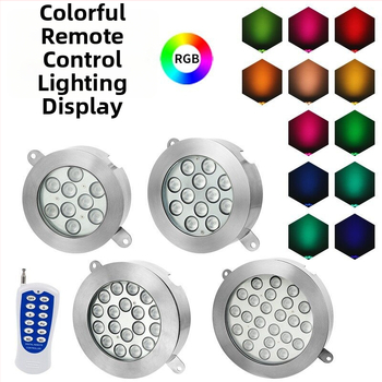 LED podvodné svetlo z nerezovej ocele 304, farebné, pre bazén, 9W/12W/18W/25W, osvetlenie steny bazéna