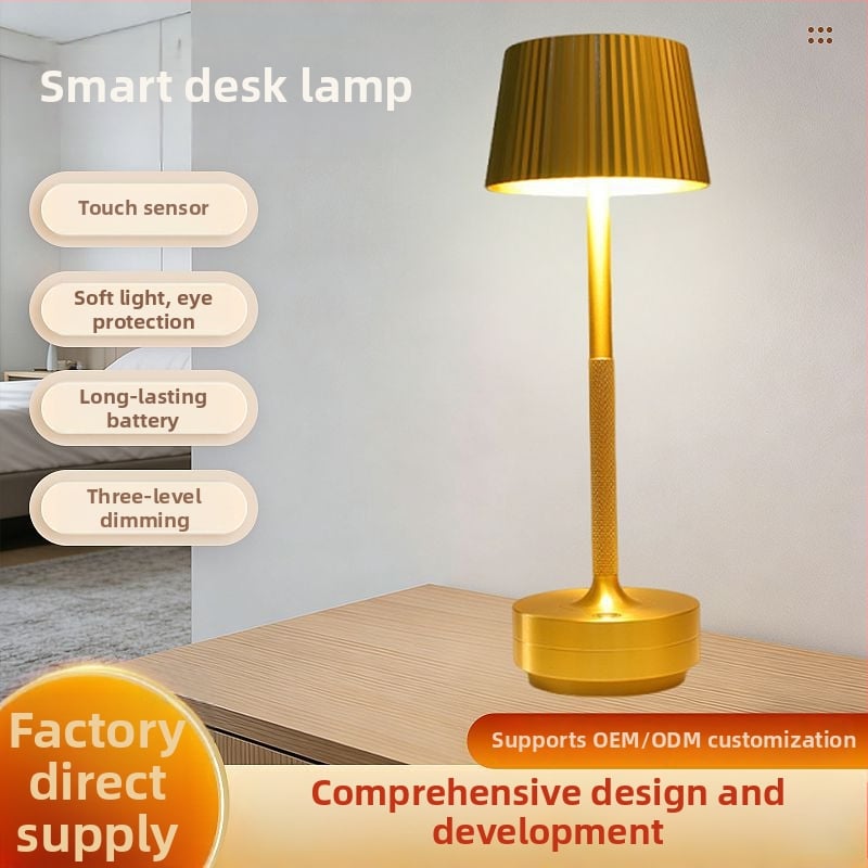 LED okos asztali lámpa, minimalista retro kávézó hangulattal, érintéses vezérlés és USB töltés