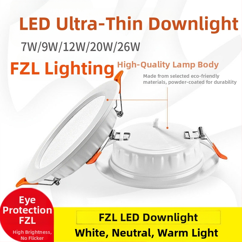 Ultra tenký LED downlight, zapustený do stropu, 7W (3in), 9W (4in), 12W (6in), 20W