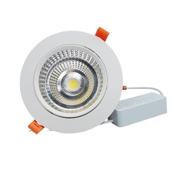 LED downlight COB, beépített mennyezeti lámpa, párásodás elleni, háromszínű fényerő-szabályozás, állítható szög, szemkímélő