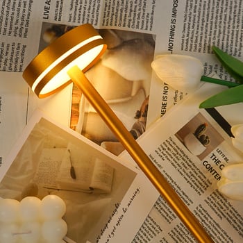 LED stolná lampa s nastaviteľnou jasnosťou, retro železný umelecký dizajn, dobíjateľná, atmosférické osvetlenie do baru a spálne