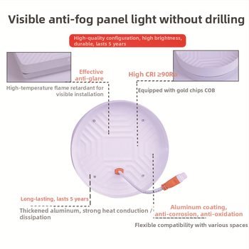 LED panel bez rámu, povrchovo montovaný downlight na strop — kruhový alebo štvorcový