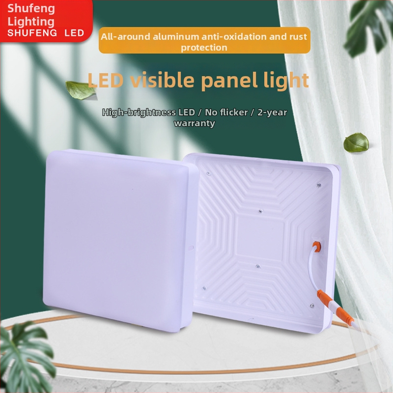 LED panel bez rámu, povrchovo montovaný downlight na strop — kruhový alebo štvorcový