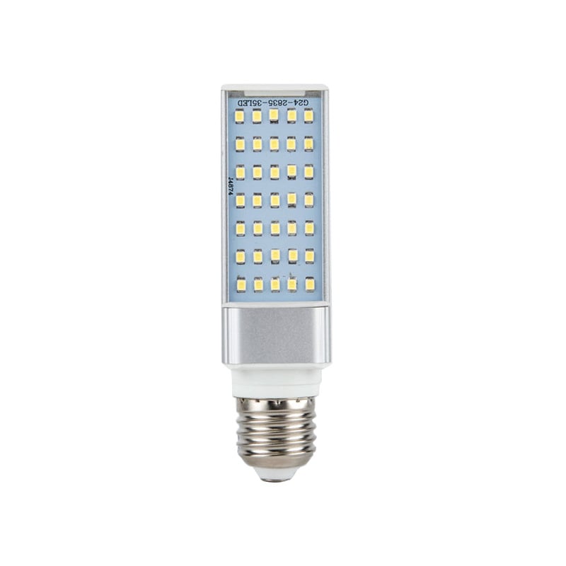 LED vízszintes dugós lámpa, teljes alumínium test, G24 dugaszcsatlakozó, 110–240V, egyoldalas kukorica LED izzó
