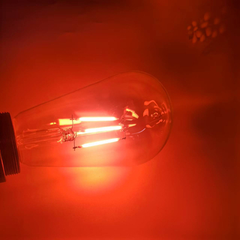 LED ST64 πολύχρωμη λάμπα Edison με μίμηση νήματος, 220V, βάση E27, χρώματα: κόκκινο, μπλε, πράσινο, ροζ