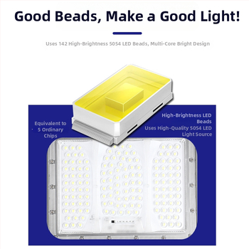 Solárne záhradné svetlo, vonkajšie IP65 vodotesné, štvorcové LED svietidlo s diaľkovým ovládaním, 3.2V, rozmery 267×190×45 mm