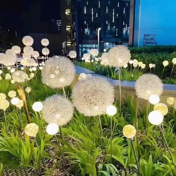 LED λαμπτήρας με αλουμινένιο σύρμα, σε σχέδιο λουλουδιού, ηλιακός, αδιάβροχος, εξωτερικός φωτισμός κήπου