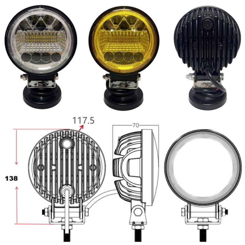 Hella LED ενσωματωμένο φανάρι με διάχυτο και εστιασμένο φωτισμό, 35W υψηλής φωτεινότητας για οχήματα εκτός δρόμου και μοτοσικλέτες, 12V-24V