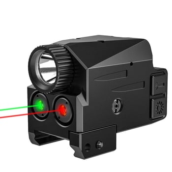 LG110 Taktičný USB mini LED laser s červeným a zeleným laserom, integrovaný hľadáčik s podmontovaným svetlometom