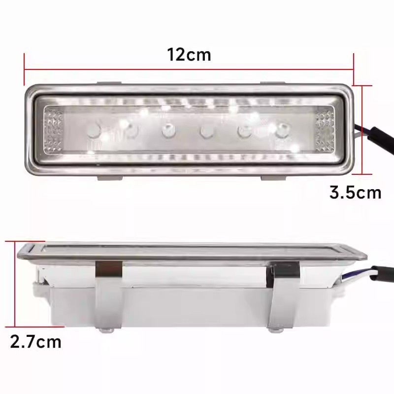 LED osvetľovacia lampa pre odsávač pár – obdĺžniková, univerzálna pre integrované sporáky, studené svetlo, úsporná, 12V