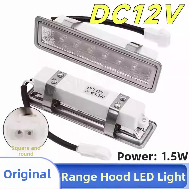 LED osvetľovacia lampa pre odsávač pár – obdĺžniková, univerzálna pre integrované sporáky, studené svetlo, úsporná, 12V