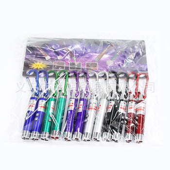 Három egyben lézeres zseblámpa mászócsattal, kompakt LED világítás, UV fluoreszcencia detektálás és bankjegy-ellenőrzés