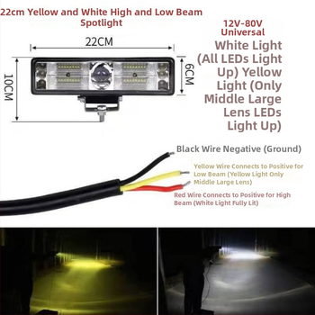 LED automobilový reflektor s integrovaným vysokým a nízkym lúčom, nepremokavý laserový svetlomet pre veľké nákladné vozidlá, ultra jasný hlavný svetelný lúč