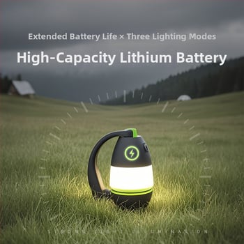 Τρία σε ένα LED φως κατασκήνωσης με USB τροφοδοσία και έκτακτο φωτισμό