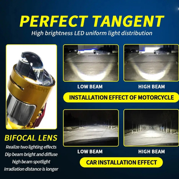 H4 LED lámpa Bi-Xenon lencsével, közvetlen csatlakozás, integrált magas és alacsony fény, modell M01J