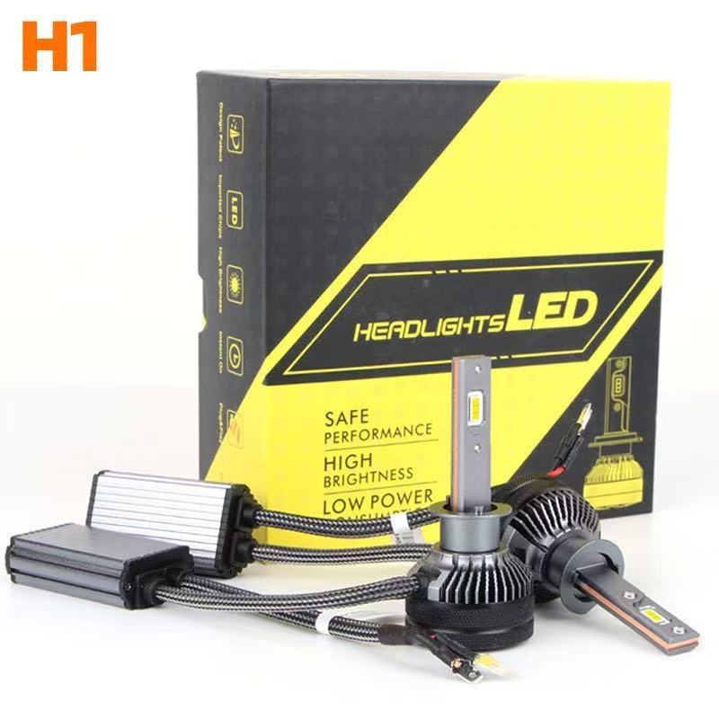 V90 LED προβολέας αυτοκινήτου με H1/H4/H7/H11 και 9005/9006/9012, διπλός χαλκός σωλήνας, 6000K λευκό φως, ενσωματωμένος μακρινός και κοντινός φωτισμός