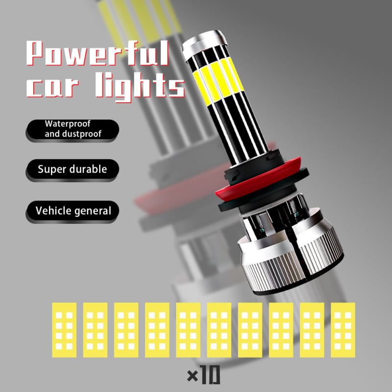 X10 LED προβολέας αυτοκινήτου με 10 πλευρές, 60W, 12V, IP67, 12000LM, αλουμινένιο περίβλημα, εμπρός φως για H7/H4