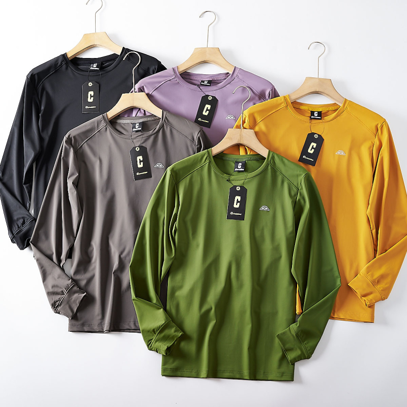 Ανδρική ελαφριά διαπνέουσα μακρυμάνικη T‑shirt για υπαίθριες ορεινές δραστηριότητες, γρήγορο στέγνωμα