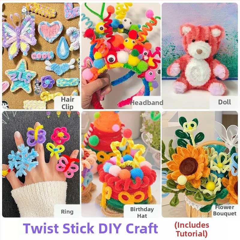 DIY sada dinosaurov obruč do vlasov s velúrnymi pásikmi a točiacimi tyčinkami