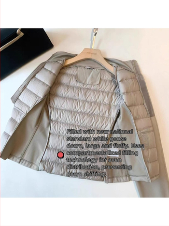 Dámska štýlová prešívaná bunda s úzkym strihom v páse, 90% kačacieho peria, ľahká a teplá, stojaci golier, patchwork dizajn
