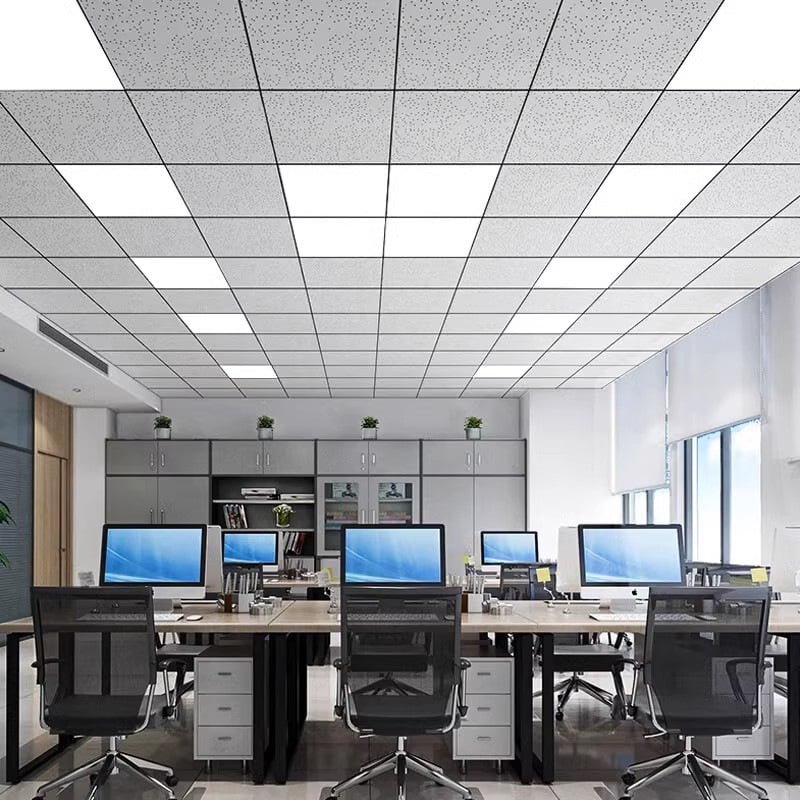 LED επίπεδο πάνελ φωτιστικό οροφής με πλήρες φάσμα και προστασία ματιών, Ra98 υψηλό CRI, ενσωματωμένος πάνελ για φωτισμό γραφείων και σχολικών αιθουσών