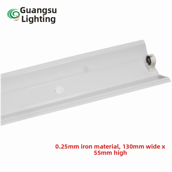 T8 0,6 m egycsöves lámpatartó fedővel, V8 LED lámpatartó reflektorral, méretek 130 x 55 mm