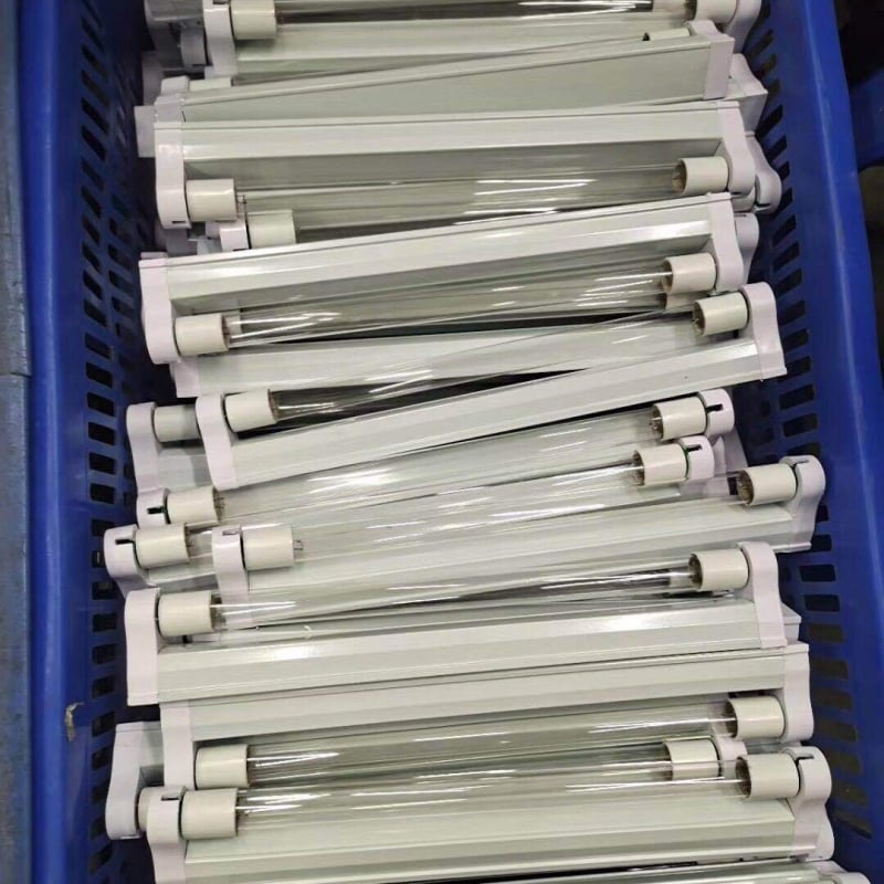 Alumínium T5/T8 lámpatartó, 4W T5 kompatibilis, 6W-8W elektronikus ballast tartó, sterilizáló lámpa cső tartó