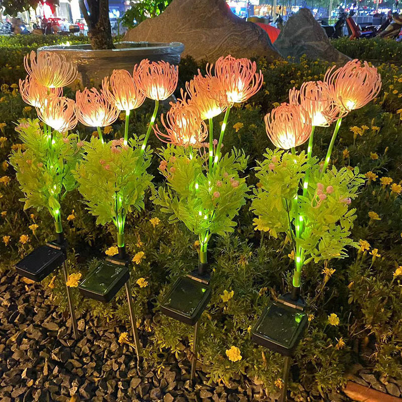 Ηλιακό LED τεχνητό άνθος Lycoris για εξωτερικό κήπο – διακοσμητικό φως γρασιδιού με βάση στο έδαφος