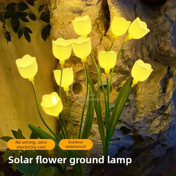 Solárna lampa do zeme v tvare kvietka, vonkajšie vodotesné LED osvetlenie krajiny pre záhradu a dvor