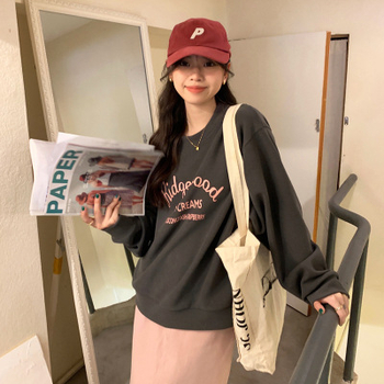 Harajuku BF γυναικείος πουλόβερ με επένδυση φλίς, παχύς και άνετος, με στρογγυλό λαιμό, χαλαρή εφαρμογή, φθινοπωρινό-χειμερινό στυλ
