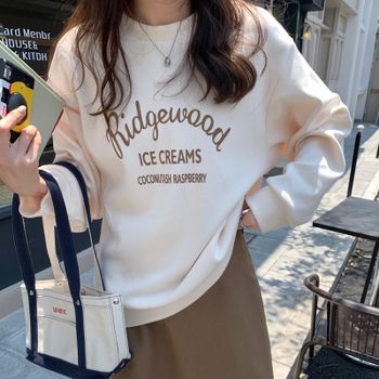Harajuku BF γυναικείος πουλόβερ με επένδυση φλίς, παχύς και άνετος, με στρογγυλό λαιμό, χαλαρή εφαρμογή, φθινοπωρινό-χειμερινό στυλ