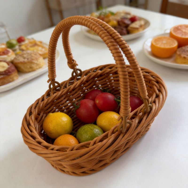 Μίνι καλάθι ρατάν αντίγραφο, χειροποίητο, κατάλληλο για σνακ, καραμέλες, δώρα και διακόσμηση