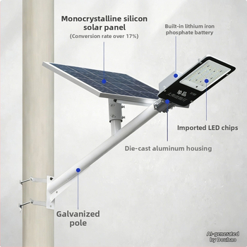 Solárne ulicné svetlá na obnovu starých lámp, vonkajšie vodotesné LED záhradné svetlo, ramenné uchytenie na elektrickom stĺpe, 1 m na stenu