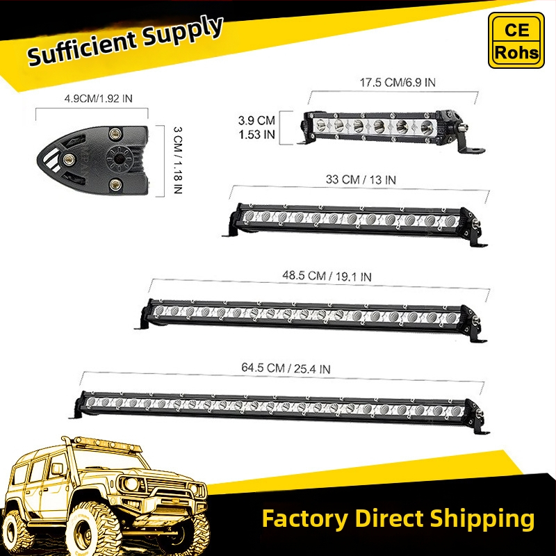 LED svetlá pre auto, off-road reflektory, ultra tenká jednoriadová LED lišta, strešné svetlo, LED modifikované svetlá