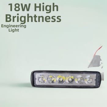 18W LED pracovné svetlo do auta, plastové puzdro, rovná tyč, off-road denné svetlo