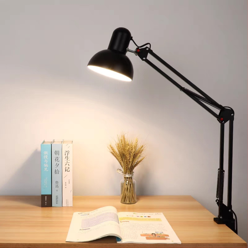 LED stolná lampa s dlhým ramenom a skladateľným dizajnom – na prácu, spálňu a manikúru