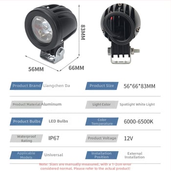LED prednja svjetla za automobile, motocikle i terenska vozila – vodootporna, visoke svjetline, svjetlo za održavanje i inspekciju