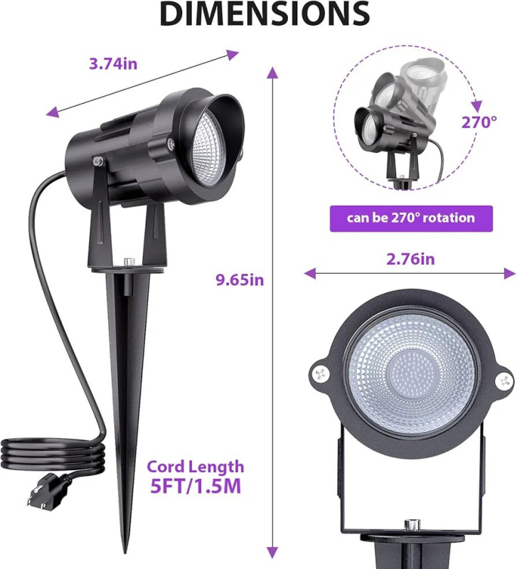 LED reflektor US dugaszolóval, UV lila fény táj- és gyepvilágításhoz, neonfény a bulikhoz, fekete fény