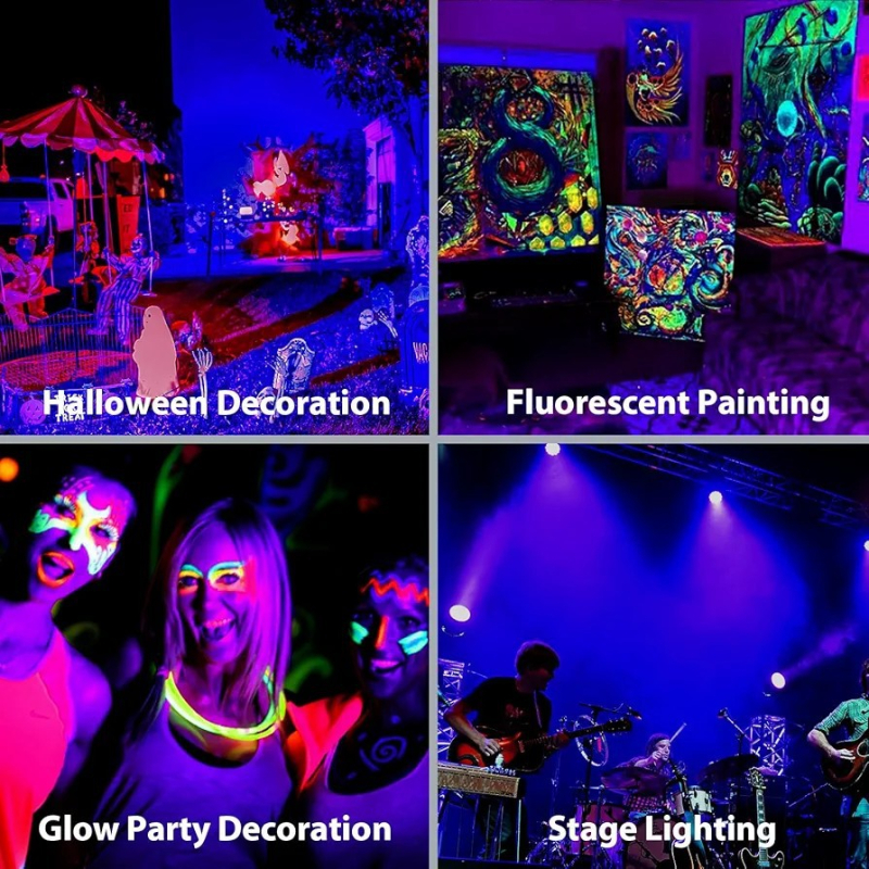 LED reflektor US dugaszolóval, UV lila fény táj- és gyepvilágításhoz, neonfény a bulikhoz, fekete fény