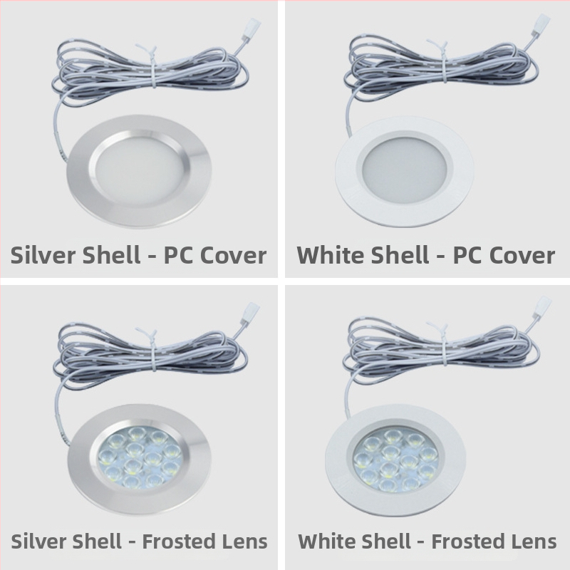 LED osvetlenie do skrinky, zabudovaná malá okrúhla downlight, osvetlenie šatní a vitrín
