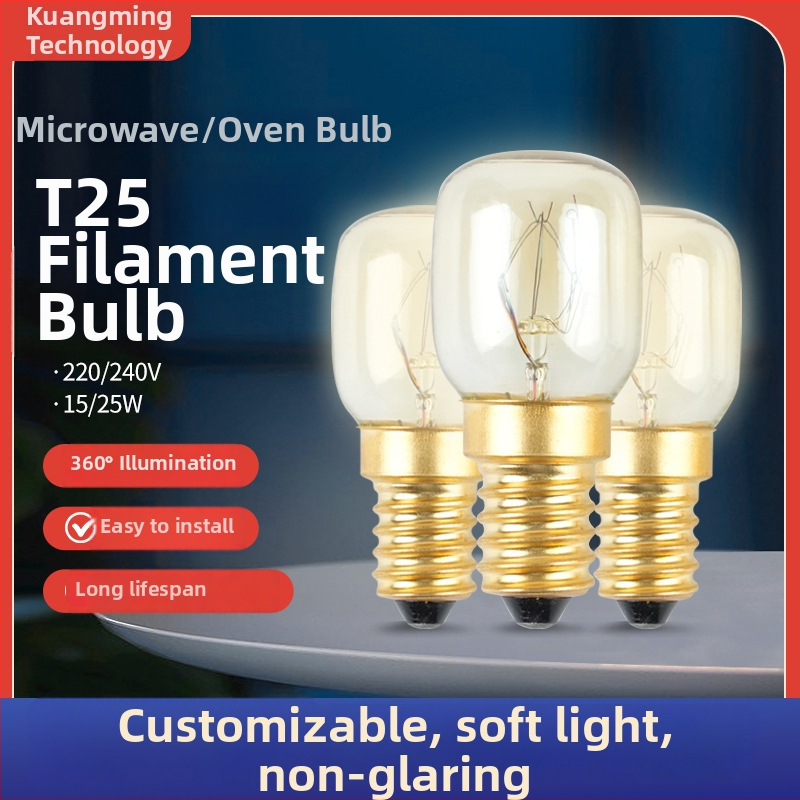 T25 15W retro gömb alakú wolframszálas Edison izzó E14S foglalattal, mikrohullámú sütőhöz