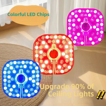 LED stropné svetlo s magnetickým modulom pre farebnú výmenu – štvorcový alebo kruhový, do spálne, balkóna a obývačky