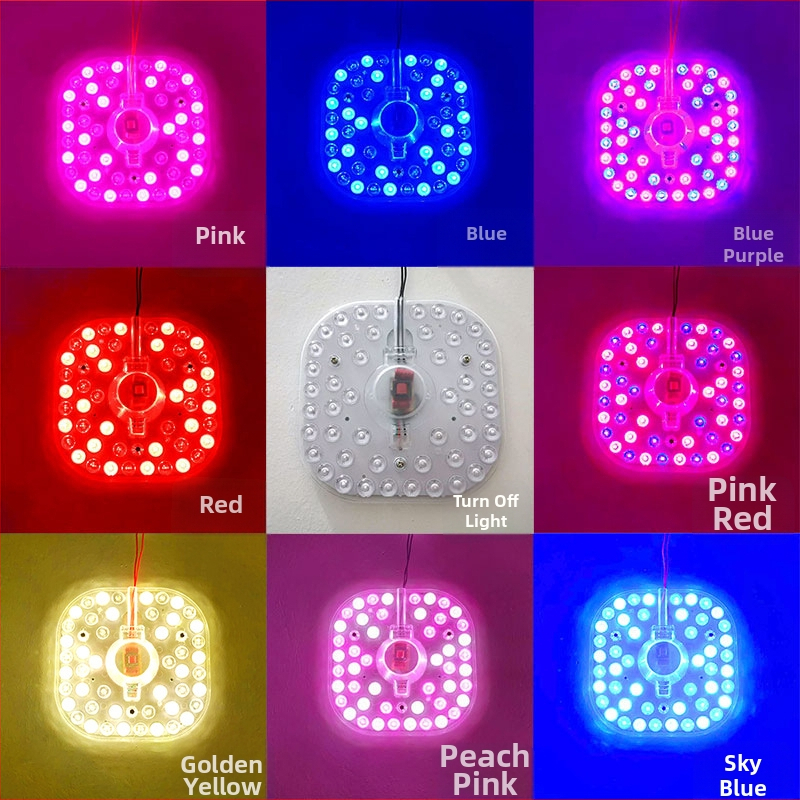 LED stropné svetlo s magnetickým modulom pre farebnú výmenu – štvorcový alebo kruhový, do spálne, balkóna a obývačky