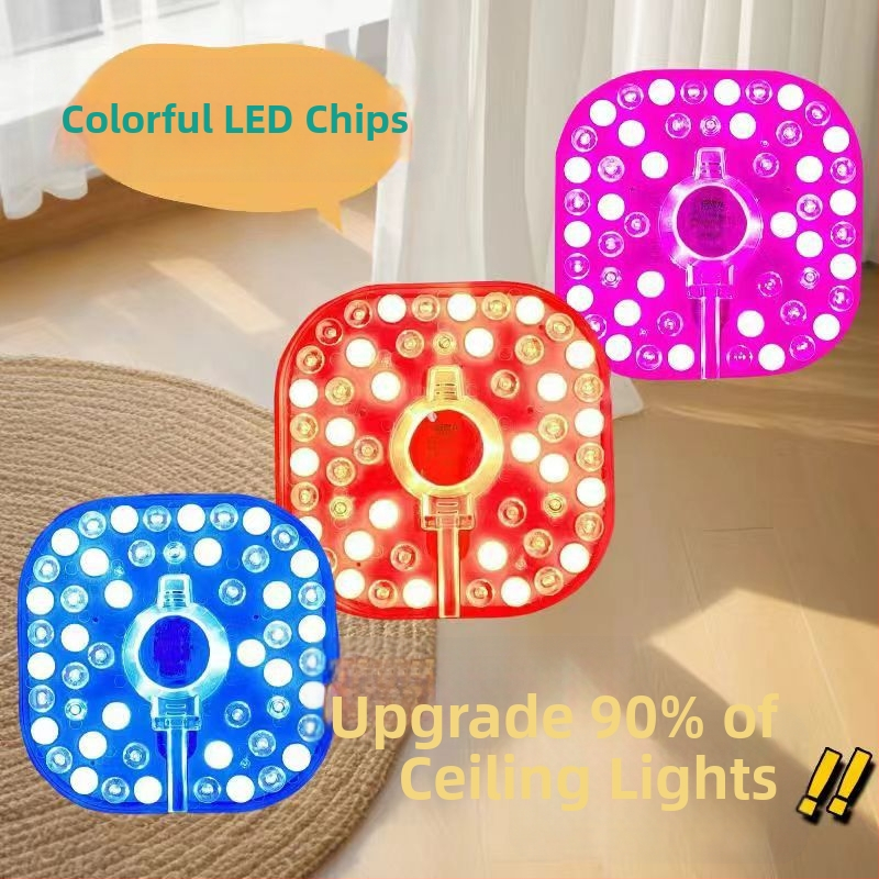 LED stropné svetlo s magnetickým modulom pre farebnú výmenu – štvorcový alebo kruhový, do spálne, balkóna a obývačky
