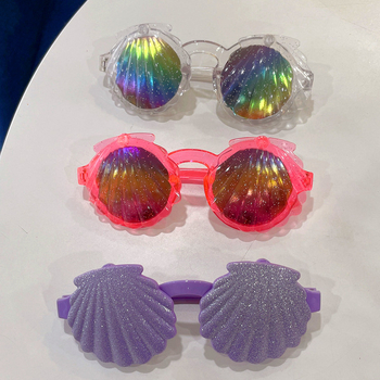 Detské slnečné okuliare Princess Shell – farebné, UV400, s flip mechanizmom, roztomilé