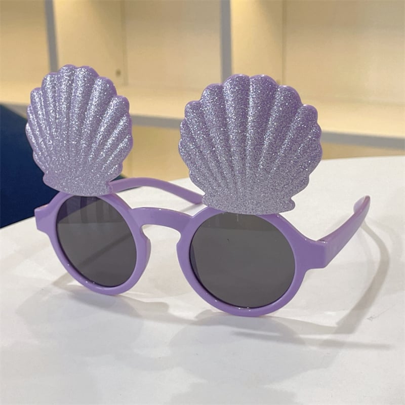Detské slnečné okuliare Princess Shell – farebné, UV400, s flip mechanizmom, roztomilé